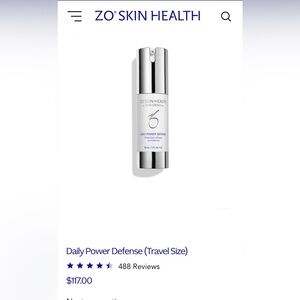 ZO Skin Health Daily Power Defense Travel Size NWT